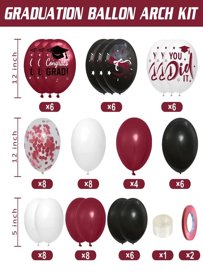 Netnology 2026 Graduation Decorations - Maroon Balloon Boxes with Letters 2026 Grad & So Proud of You and Maroon Black White Print Balloons, Graduation Party Decorations Class of 2026 for Any Grades - Image 3