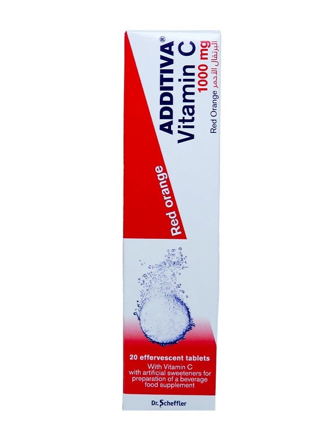 general ADDITIVA Vitamin C 1000 MG Effervescent Tablets Red Orange Flavor ,  20Tabs - Image 2