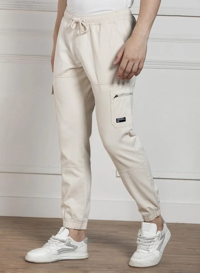 Dennis Lingo Men’s Relaxed Fit Cream Cargo Trousers – Stylish and Practical