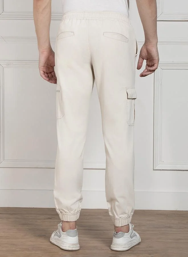 Dennis Lingo Men’s Relaxed Fit Cream Cargo Trousers – Stylish and Practical