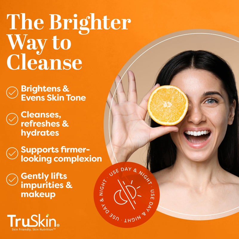 TruSkin Vitamin C Cleanser for Face - Brightening Face Wash with Vitamins C & E, Rosehip Oil, Aloe Vera and MSM - Deep Clean and Refresh for Radiant, Healthy-Looking Skin, 5 fl oz - Image 3