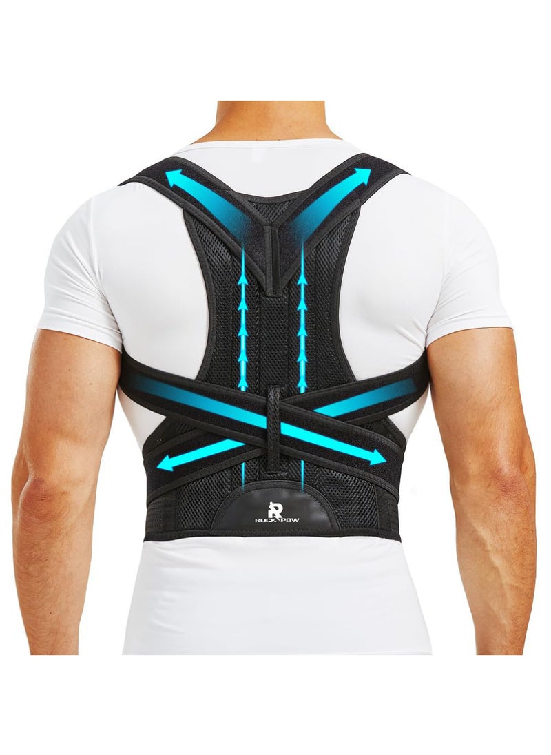 Rock Pow Back Brace and Posture Corrector for Men and Women Adjustable Back Straightener Posture Corrector, Scoliosis and Hunchback Correction, Spine Corrector, Support for Upper Lower Back Pain Relief  - Image 1