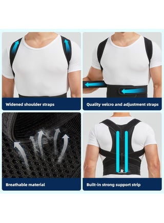 Back Brace and Posture Corrector for Men and Women Adjustable Back Straightener Posture Corrector, Scoliosis and Hunchback Correction, Spine Corrector, Support for Upper Lower Back Pain Relief - view 3
