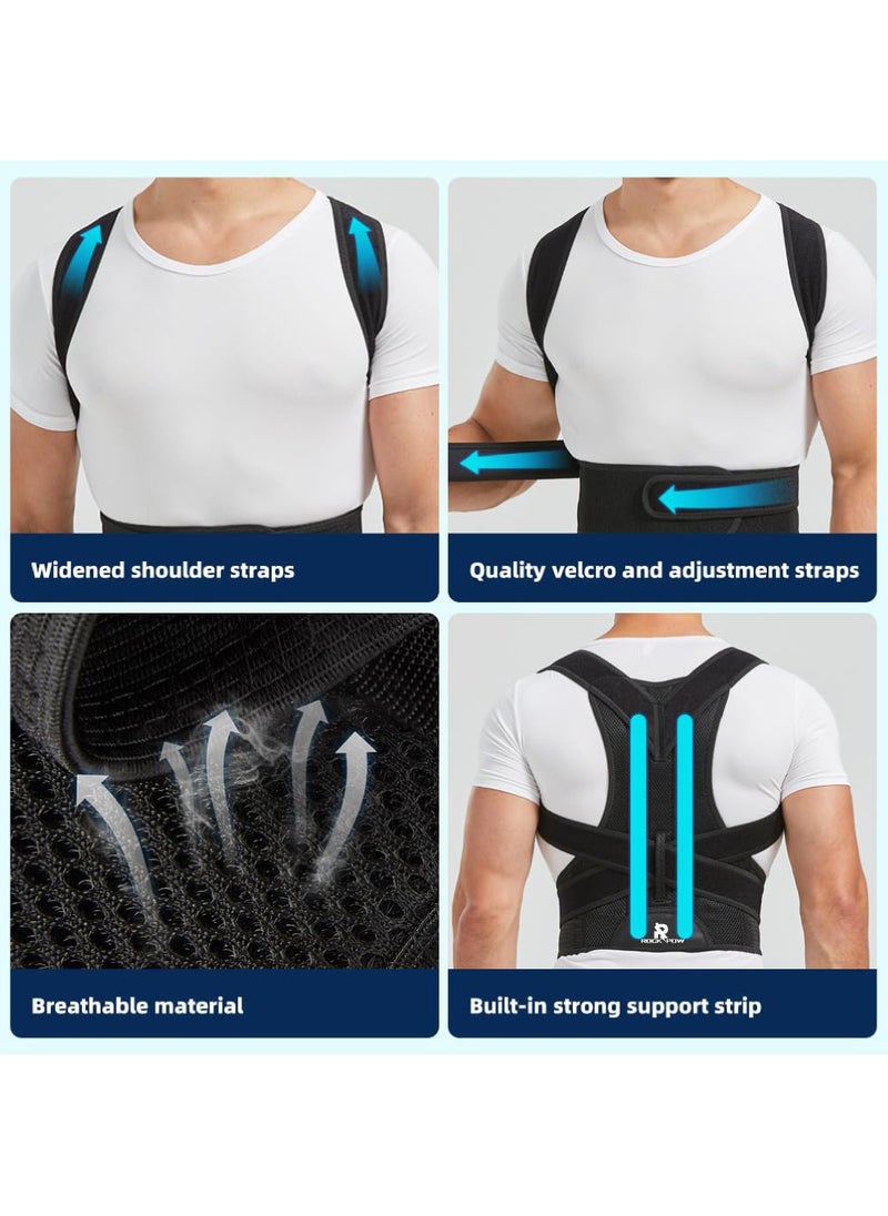 Rock Pow Back Brace and Posture Corrector for Men and Women Adjustable Back Straightener Posture Corrector, Scoliosis and Hunchback Correction, Spine Corrector, Support for Upper Lower Back Pain Relief  - Image 3