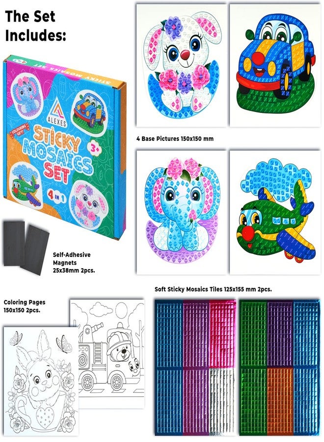 ALEXES Mosaic Sticker Art Kit for Kids - Sticky Number Poster - Stick Together Sticker Set 2 - Image 3