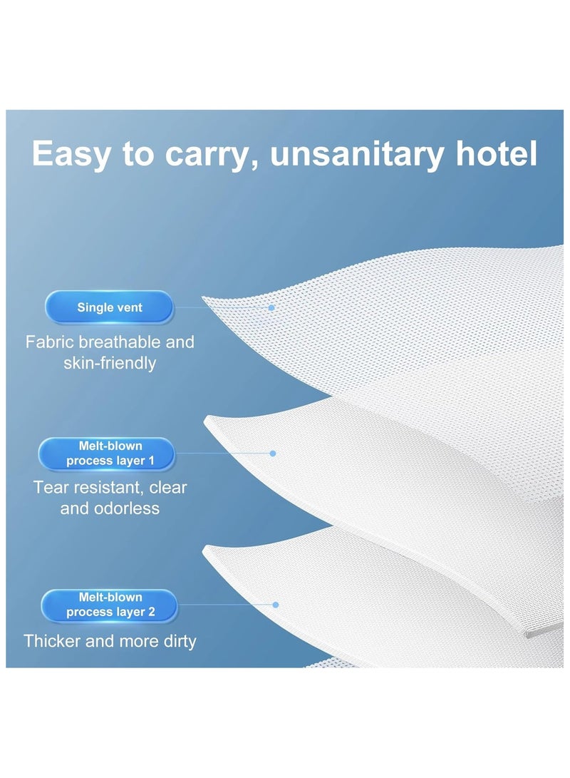 Travel Disposable Bed Sheet 4Pcs Set, Portable Disposable Sheet and Quilt Cover(220x240cm), 2 Pcs Pillowcase(50x85cm), Suitable for Travel Hotel Business Travel  - Image 5