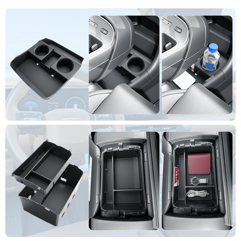 BIBIBO 3Packs for 2026 Hyundai Palisade Center Console Organizer 2026 Hyundai Palisade Calligraphy Console Armrest Tray & Lower Center Console Organizer 2026 Palisade Calligraphy Console Insert Tray - Image 2