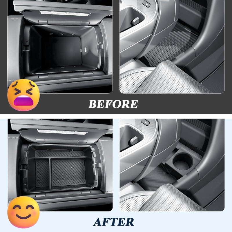BIBIBO 3Packs for 2026 Hyundai Palisade Center Console Organizer 2026 Hyundai Palisade Calligraphy Console Armrest Tray & Lower Center Console Organizer 2026 Palisade Calligraphy Console Insert Tray - Image 4