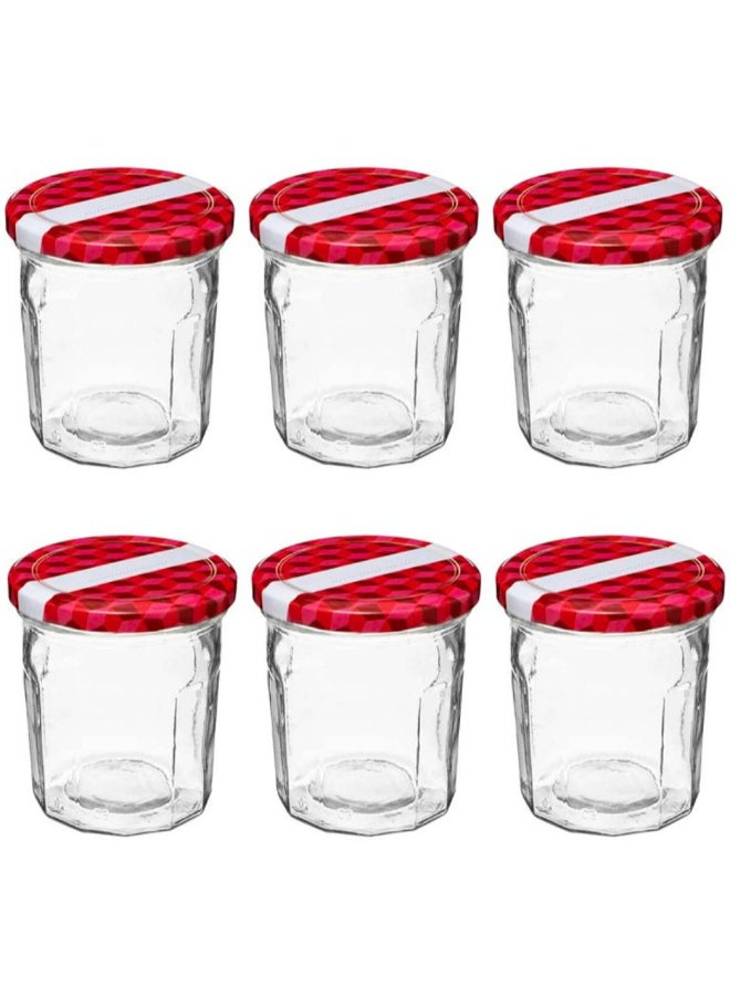 Five Simply Smart 6-Piece Vintage and Retro Style Glass Jam Jar Clear 280 ml 146445 - Image 1