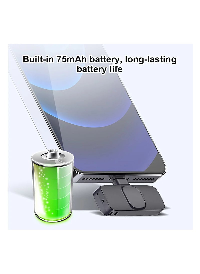 أعجوبة 2 ميكروفون لاسلكي لجهاز iPhone التوصيل والتشغيل Lavalier مع تقليل الضوضاء  - Image 4