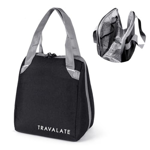 TRAVALATE Insulated Lunch Bag for Men Women - Leakproof Lunch Box for Kids Office Work School Picnic - Reusable Soft Cooler Tote Bag Lunch Bag - Charcoal Black - Image 1