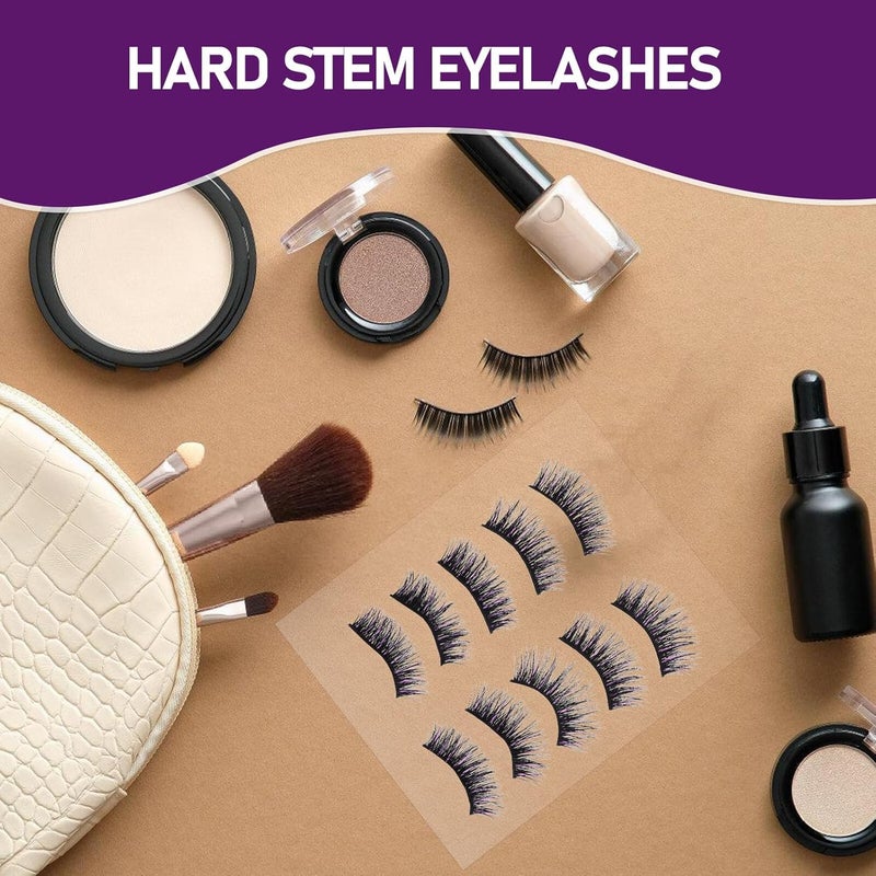 Long Dense Wispy False Eyelashes Hard Stem Dramatic Lash Extensions for Stage Performance and Daily Makeup - Image 3