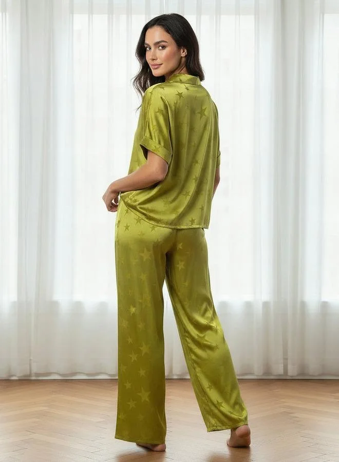 Aadaraya  Pyjama Set Top & Wide Leg Bottom for Women | Best Price UAE