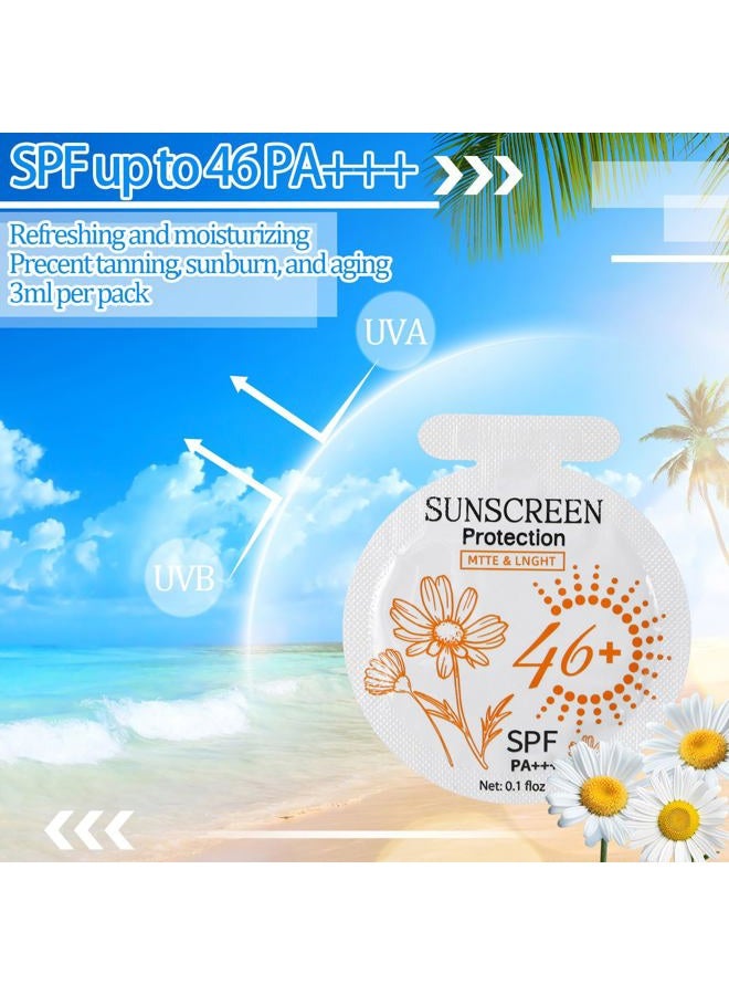 Heigble 50 Pcs Sunscreen Bulk Travel Size Sunscreen SPF 46+ Mini Sunscreen Packets Summer Party Gifts - Image 5