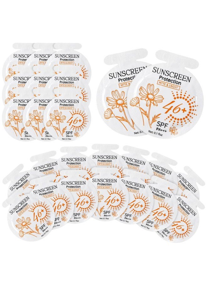 Heigble 50 Pcs Sunscreen Bulk Travel Size Sunscreen SPF 46+ Mini Sunscreen Packets Summer Party Gifts - Image 1