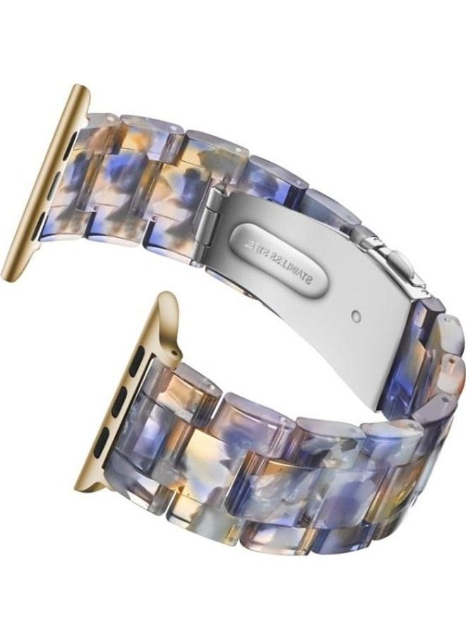 NIBEMINENT - Simple Fashion Resin Strap for Apple Watch Series 5/4/3/2/1 42-44mm Blue Ocean - Image 1