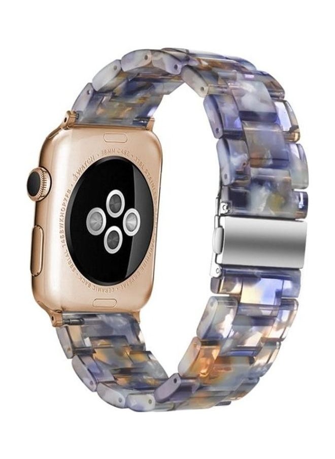 NIBEMINENT - Simple Fashion Resin Strap for Apple Watch Series 5/4/3/2/1 42-44mm Blue Ocean - Image 1