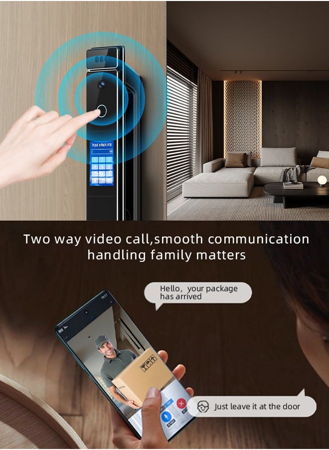 Smart Door Lock With Dual Screens Dual Power Supply And Hd Dual Cameras – Precision Aluminum Build Jlink App
