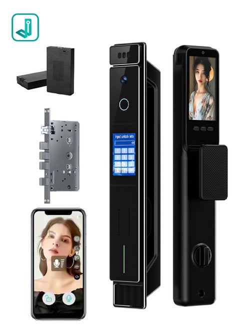 Smart Door Lock With Dual Screens Dual Power Supply And Hd Dual Cameras – Precision Aluminum Build Jlink App