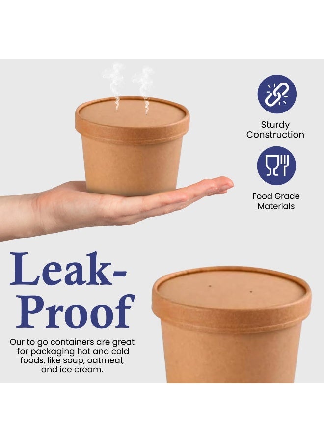 إس إن إتش باكينج **أوعية شوربة SNH صديقة للبيئة، مصنوعة من الكرافت بسعة 12 أونصة، أكواب طعام ورقية للاستخدام مرة واحدة** - Image 4