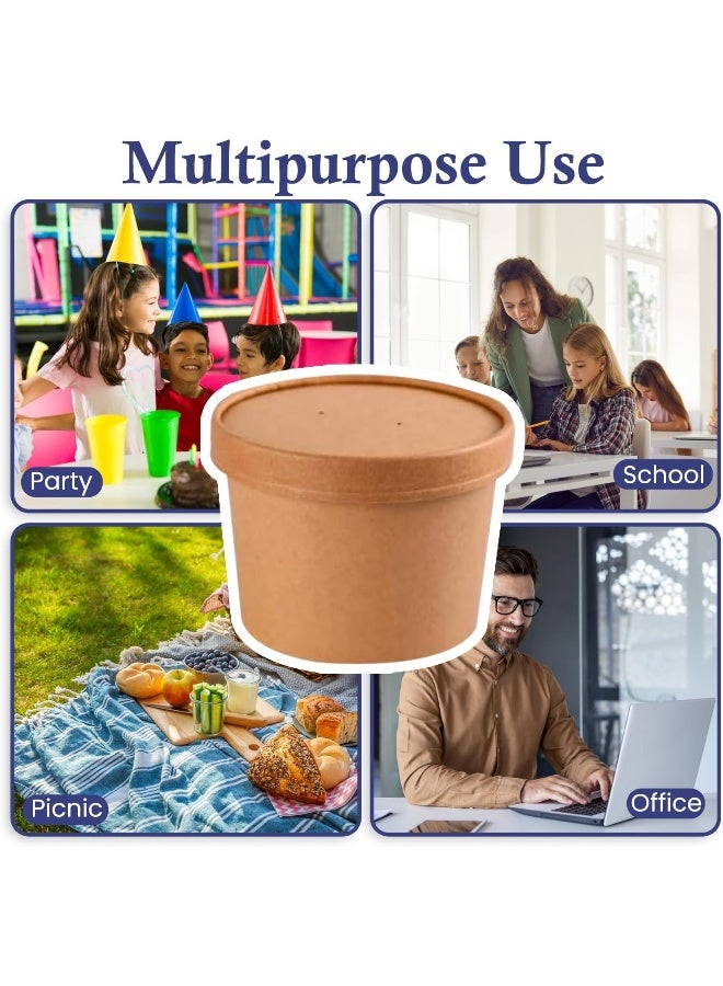 إس إن إتش باكينج **أوعية شوربة SNH صديقة للبيئة، مصنوعة من الكرافت بسعة 12 أونصة، أكواب طعام ورقية للاستخدام مرة واحدة** - Image 5