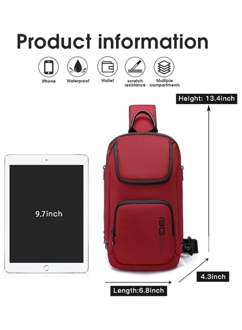BANGE حقيبة باندج السلينج، حقيبة صدر للرجال مقاومة للماء، حقائب كتف، حقيبة ظهر متقاطعة للرجال أو النساء - Image 5