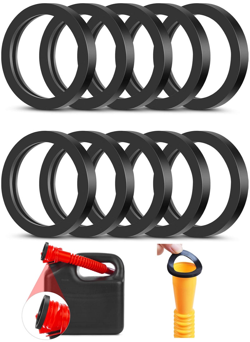 Beauenty 10 Pieces Gas Can Spout Gaskets Replacement Rubber Ring Can Gaskets Fuel Washer Seals Spout Gasket Sealing Rings Replacement Gas Gaskets Compatible with Most Gas Can Spout  - Image 1