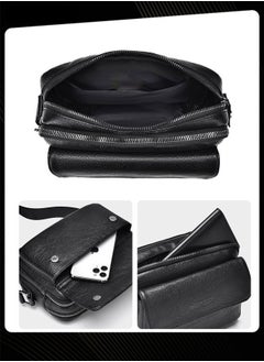 WEIXIER Men Retro Chest Bag PU Lether Water-Repellent and Wear-resistant Crossbody Bag with Adjustable Straps  - Image 5