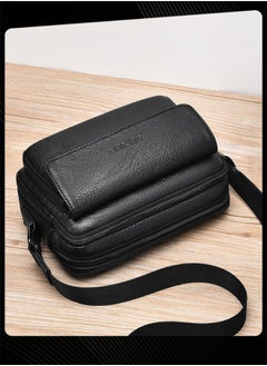 WEIXIER Men Retro Chest Bag PU Lether Water-Repellent and Wear-resistant Crossbody Bag with Adjustable Straps  - Image 3