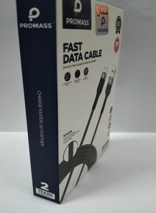 PROMASS Micro Fast Data Charging Cable Black. - Image 2
