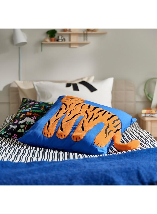 Zaboon Cushion, Blue/Tiger, 50X50 Cm - Image 3