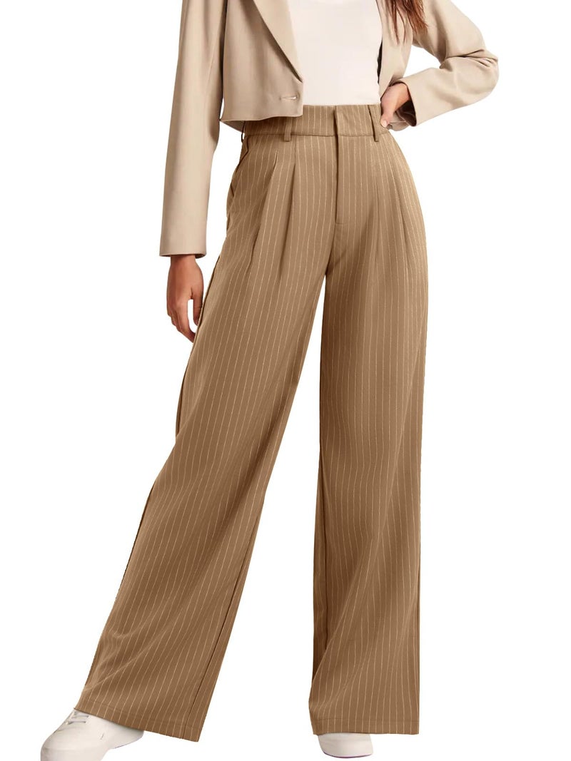 NIMIN High Waisted Work Pants for Women Straight Leg Office Dress Pants Business Casual Pants Trousers with Pockets - Image 1