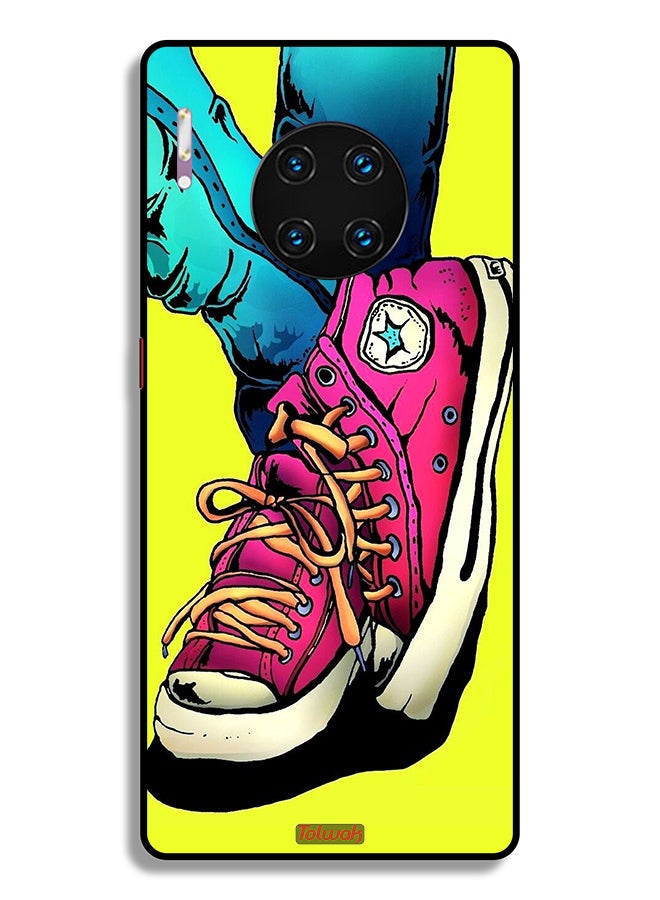 Tolwak Huawei Mate 30 Pro 4G Protective Case Cover Canva Shoes Art  - Image 2