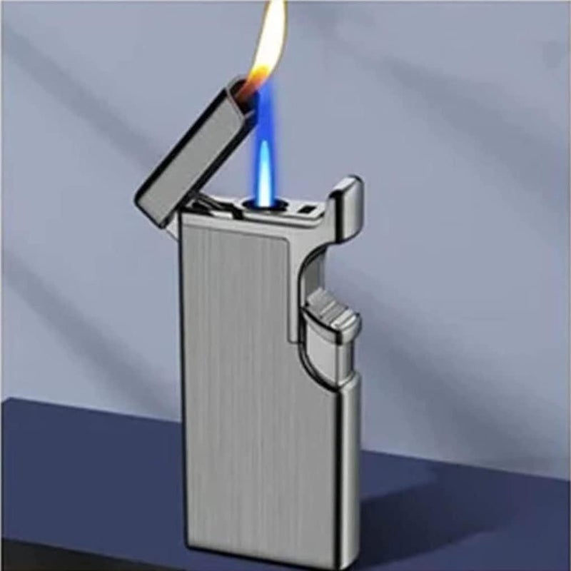 comfrt 2023 New Creative Windproof Dual Flame Refillable Gas Lighter, Torch Lighter, Cool Dual Fire Lighter, Fancy Dual Jet Flame Butane Lighter, Refillable Butane Gas Lighter - No Butane Gas (B) - Image 1