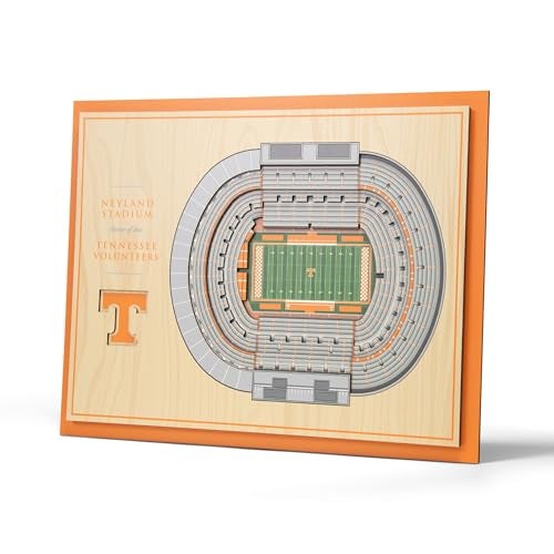 YouTheFan NCAA Tennessee Volunteers 5-Layer StadiumView 3D Wall Art - Neyland Stadium - Image 1