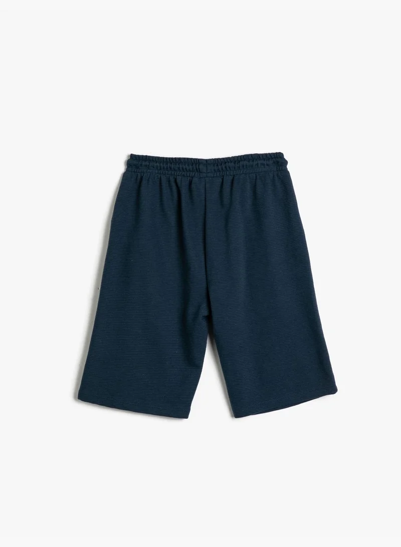KOTON Basic Shorts Drawstring Textured Pockets