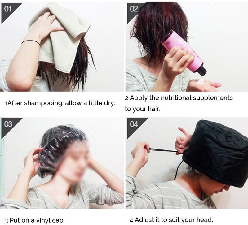 Plenteous sPlenteou Hair Spa Steamer Cap Thermal Heating Spa Cap For Women Pink - Image 4