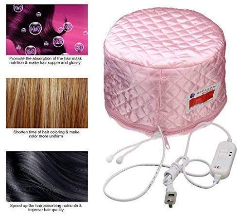 Plenteous sPlenteou Hair Spa Steamer Cap Thermal Heating Spa Cap For Women Pink - Image 5