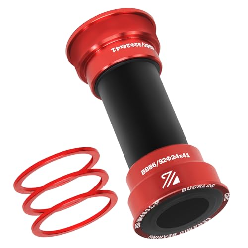 BUCKLOS BB-MH501-P/ MH801-P PressFit 86/92mm Bottom Bracket -Ceramic/Steel Bearings (Black/Red) - Image 1