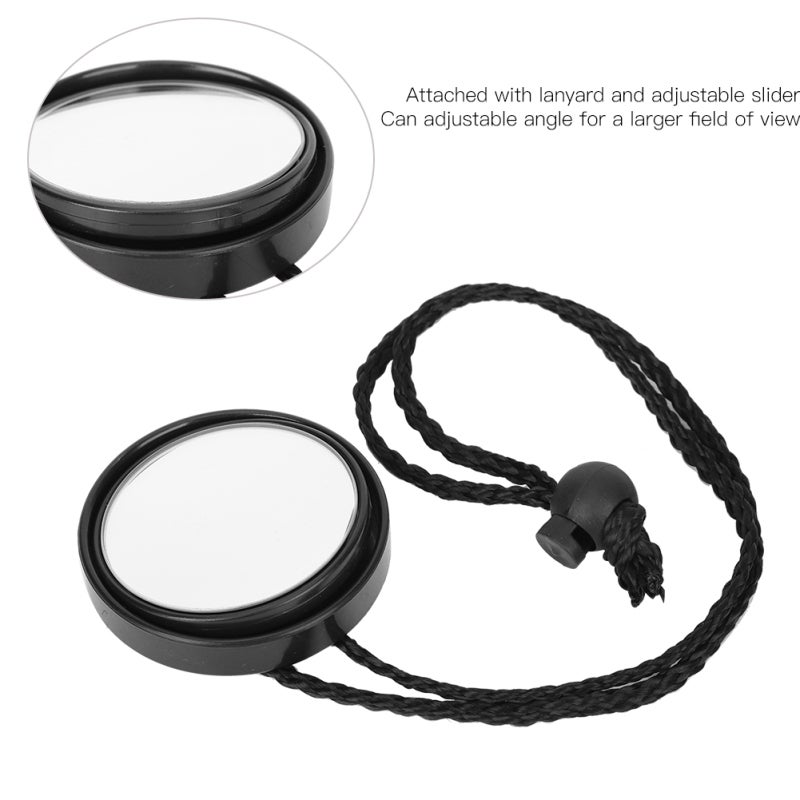 Scuba Diving Rearview Mirror: Black, Small Lightweight, High Quality Sturdy Material - Adjustable Angle With Lanyard, Side Hanging Safety Gear Accessory for Cave Diving, Narrow Space Water Sports - Image 2