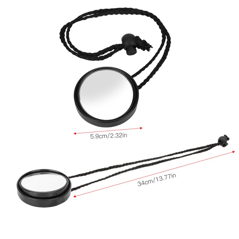 Scuba Diving Rearview Mirror: Black, Small Lightweight, High Quality Sturdy Material - Adjustable Angle With Lanyard, Side Hanging Safety Gear Accessory for Cave Diving, Narrow Space Water Sports - Image 5