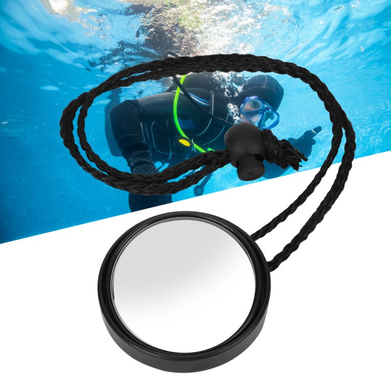 Scuba Diving Rearview Mirror: Black, Small Lightweight, High Quality Sturdy Material - Adjustable Angle With Lanyard, Side Hanging Safety Gear Accessory for Cave Diving, Narrow Space Water Sports - Image 3