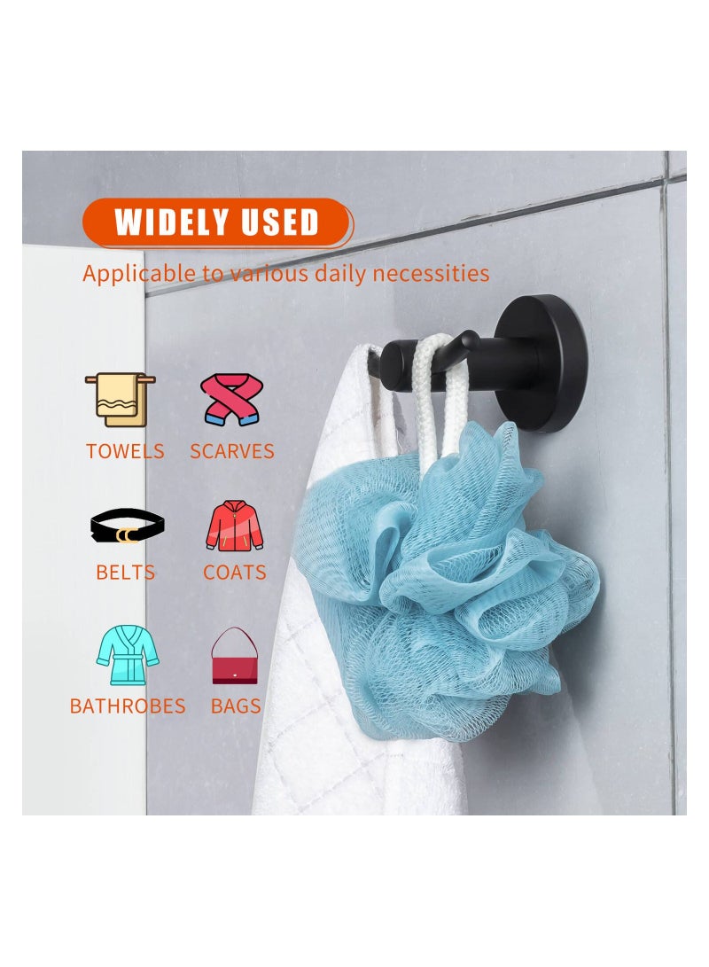 SYOSI 2Pcs Stainless Steel Bilateral Hook, Matte Black Double Wall Hooks, Heavy Duty Wall Mounted Hook, Towel Hooks for Hanging Coat, Robe, and Hanger for Bathrooms, Bedroom, Kitchen, Garage (2 Pack) - Image 2