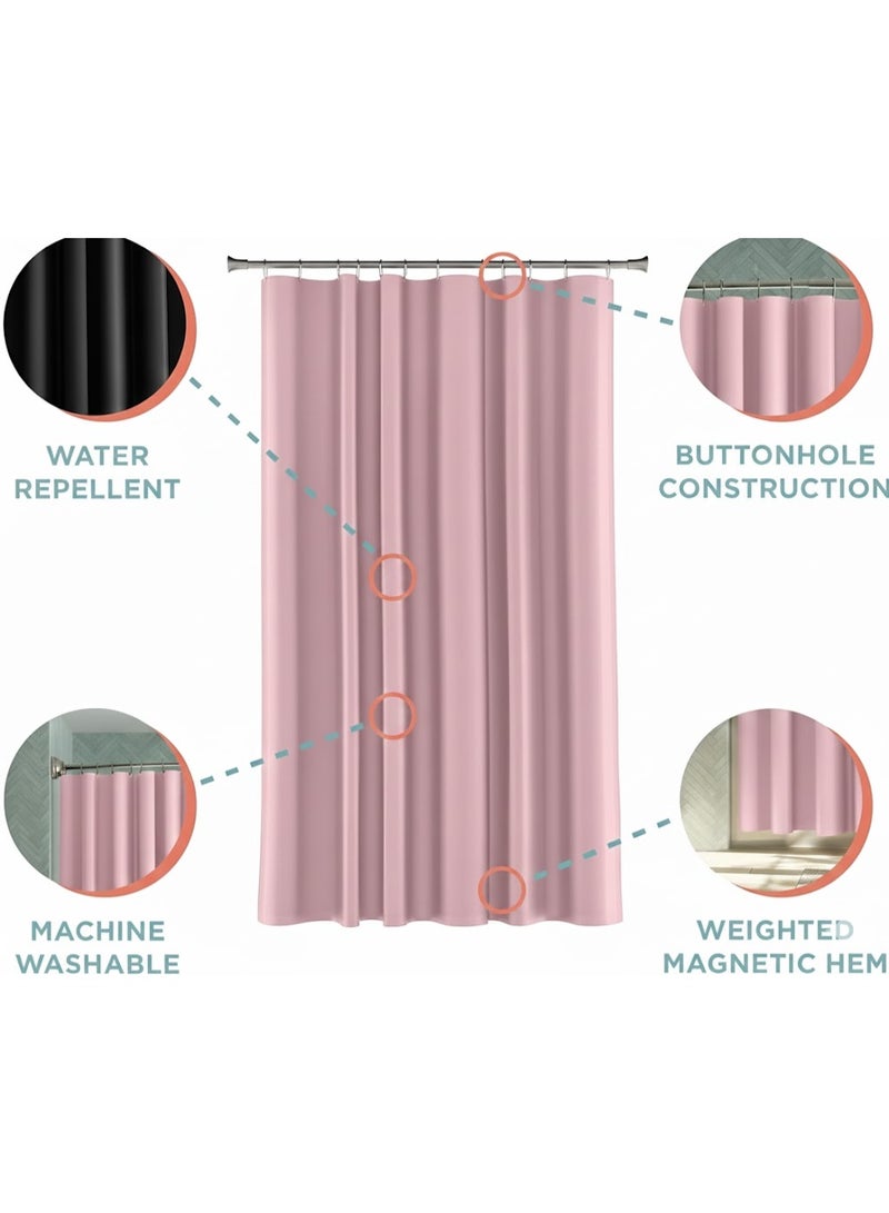 ستارة بانيو للحمام مقاومة للماء ولون بينك - Image 2