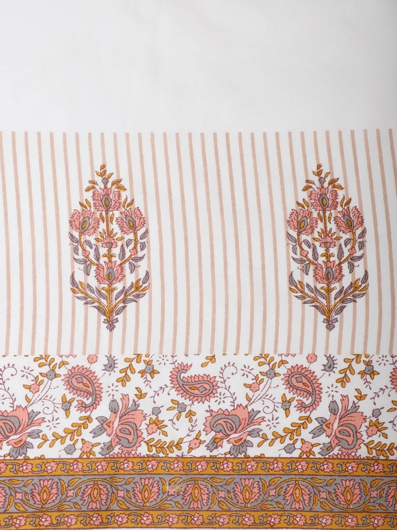 AKS  Multi-Layered Floral Border Cotton Fabric  | Best Price UAE