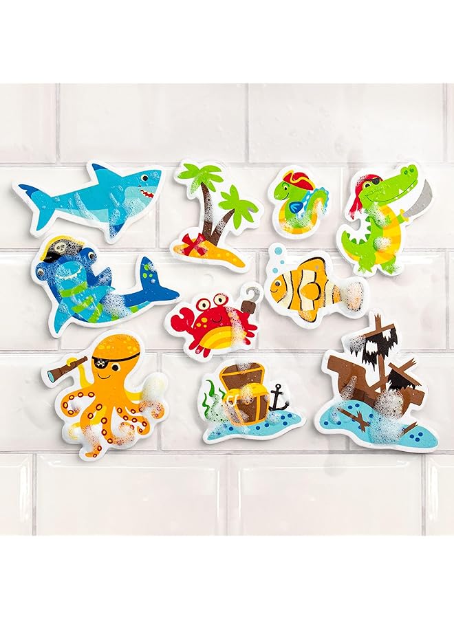 Stephen Joseph Floating Foam Bath Character 10 Piece Toy Set Shark - Image 3