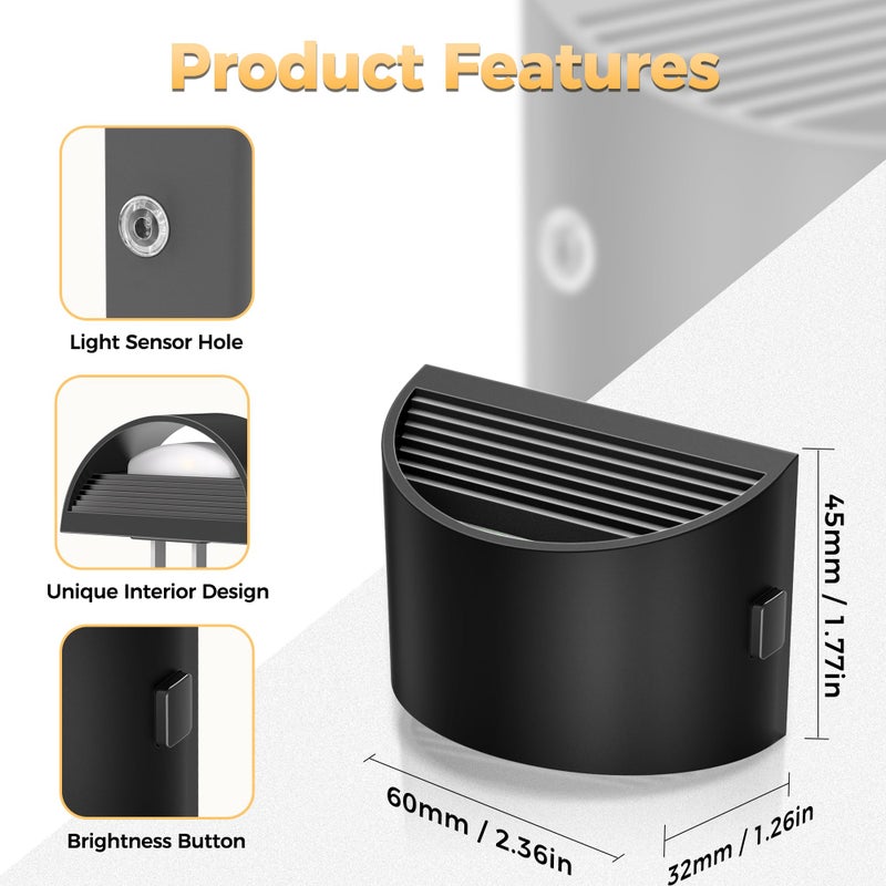 DORESshop LED Night Light[2 Pack], Night Lights Plug into Wall, 3 Level Brightness Adjustable Plug in Night Light, Dusk to Dawn Sensor, Nightlights for Adults, Bedroom, Bathroom, Hallway, 5000K - Image 3