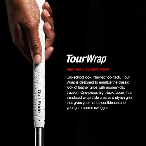 Golf Pride Tour Wrap Golf Grip - Comfortable, Durable Grip for Clubs - Classic Wrap Design with High-Tack Feel - Rubber Construction - Jumbo - Black - Image 2