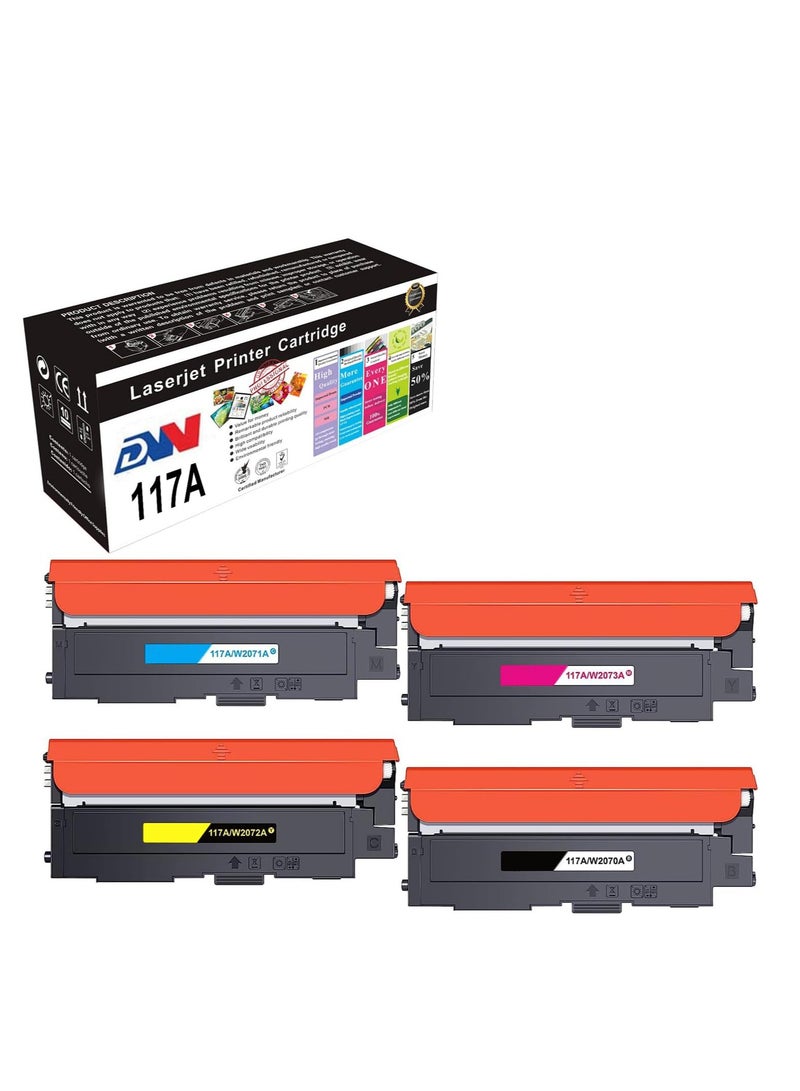 دي دبليو خرطوشة حبر متوافقة 117A بديلة لخرطوشة الحبر المتوافقة لمجموعة الحبر HP 117A W2070A تعمل مع طابعة HP MFP 178nwg 178nwg 179fwg 178nw 178nw 179fnw 150a 150nw (أسود ماجنتا سماوي أصفر)  - Image 1