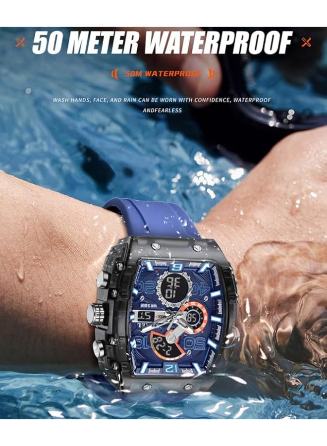 SMAEL Men's Display Watches Sports Outdoor Waterproof Luminous Multi Function Watch Date Face Alarm Stopwatch for Men - Image 5